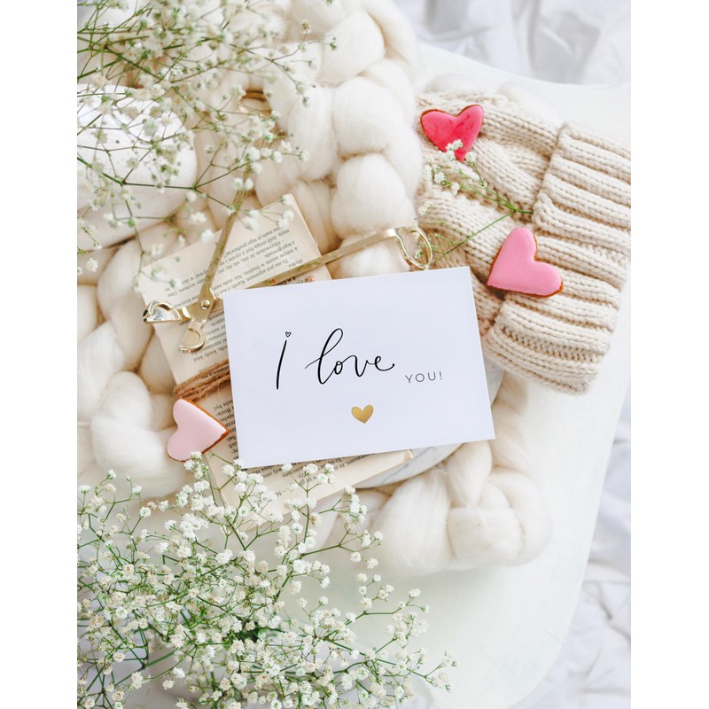 JoliCoon I Love You Card A6 with Natural Envelope and