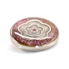 Craftisum 20 pcs Enamel Camellia Pink Shiny Powders Metal Shank