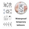 8 Sheets Waterproof Temporary Tattoos Black Moon Stars Fake Tattoo