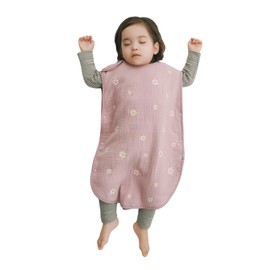 Konny Baby Sleeper, Comforter, 100% Cotton, 6-Layer Gauze, Embroidery Pattern, Baby, Nap, Anti-Cold, Snap, Easy to Put On and Take Off, Daisy