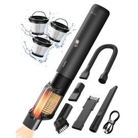 Car Vacuum, Portable Vacuum for Car with 20000PA, 5 in 1 Handheld Car Vacuum Portable Cordless with Flexible Hose, 50 Mins Runtime,3H Type-C Fast Charge, Handheld Vacuum for Car, Home,Cleaning