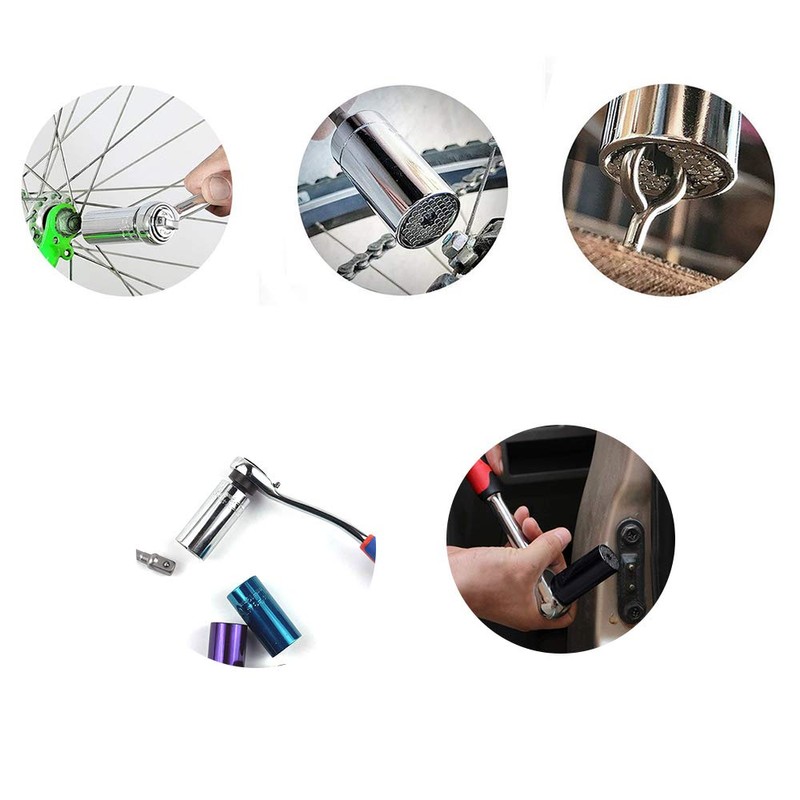 Universal Socket Tools Multi-function Wrench with 3/8" Drill Adapter Set