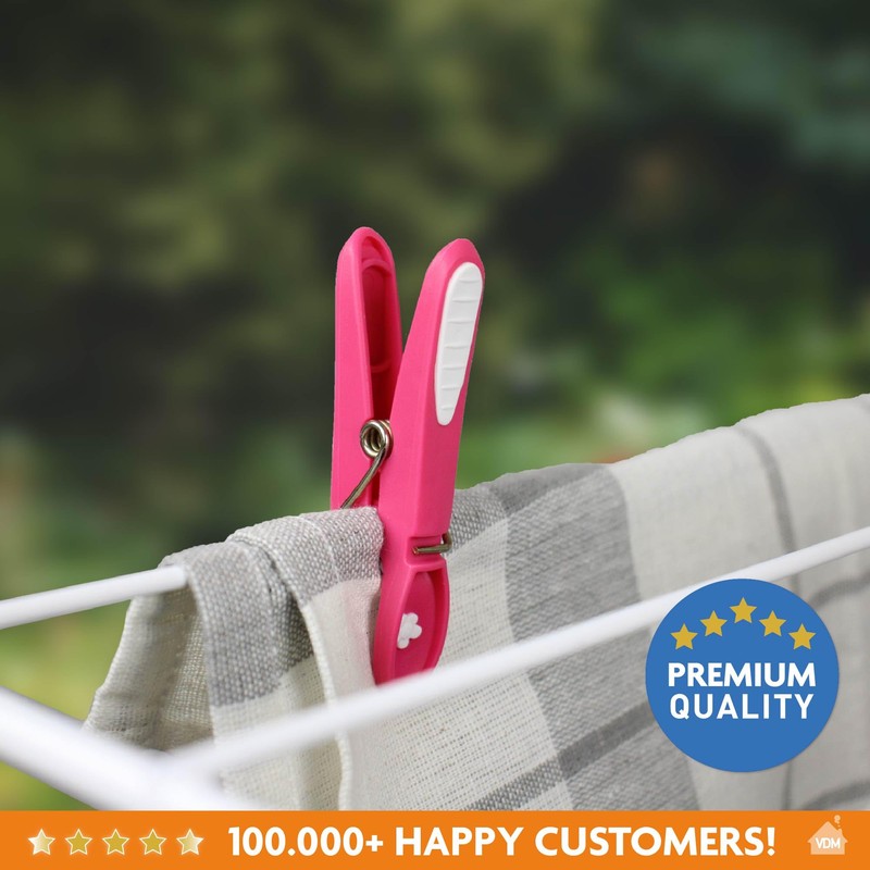 LaundrySpecialist Soft Grip Clothes Pegs - Multicoloured - Pack of
