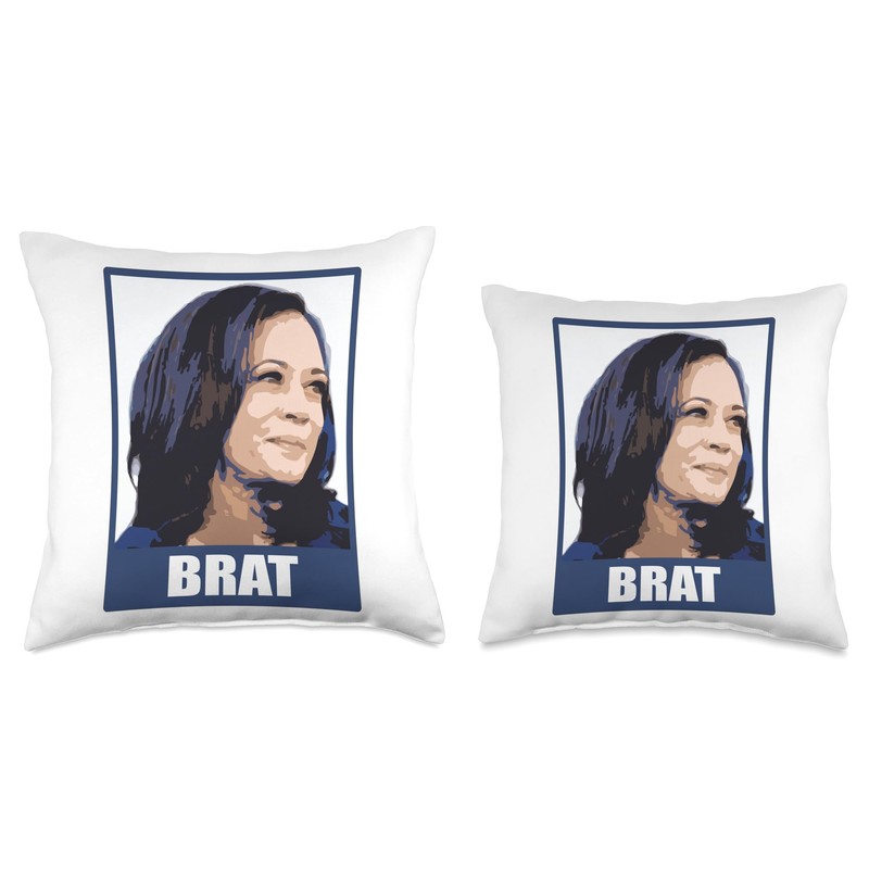 Kamala Harris "BRAT" Graphic Throw Pillow