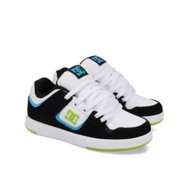 DC Shoes Cure Skate Shoe, Black/White/Blue/Green, 3 US Unisex Little Kid
