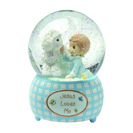 Precious Moments, Jesus Loves Me, Boy, Resin Snow Globe, 102404