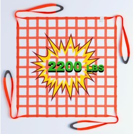 DATEDGE 5.64' x 5.64' Cargo Hoisting Net, Heavy-Duty Lifting Net, Flat Polyester Sling, 2200 LBS Max Load Capacity, Ideal for Industrial & Maritime Applications