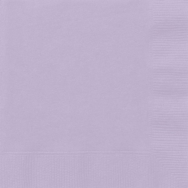 Unique Solid Paper Luncheon Napkins, 6.5" x 6.5", Lavender