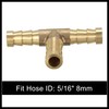 Hihaha Car 5/16" 8mm Brass Barb Hose Fitting Tee T