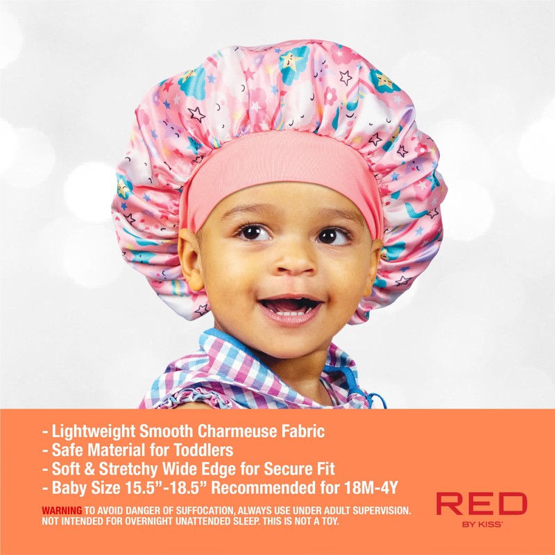 Red by Kiss Toddler Satin Bonnet Sleep Cap for Toddlers,