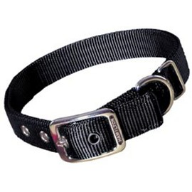 Hamilton Double Thick Nylon Buckle Dog Collar for Medium & Large Dogs, 1" Wide x 32" Neck, Black