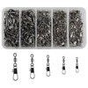 JSHANMEI ®100pcs/lot Ball Bearing Rolling Swivel with Interlock Snap Fishing