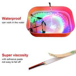 elechawk LED Light Strip for RC Fixed Wing Airplane Flying Wing Plane AR Wing Drone Model Car Truck (Red)