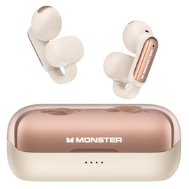 Monster Open AC601 Bluetooth Earbuds - Comfortable Clip-On Wireless Earbuds with Bluetooth 5.4, 32H Playtime Earbuds with ENC Clear Talk, IPX5 Waterproof & Touch Control for Any Occasion (White)