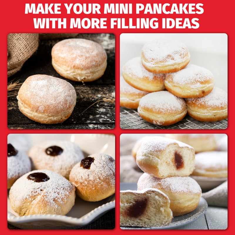 SugarWhisk Mini Pancakes Maker Machine with 14 Larger & Deeper