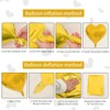 Foil Heart Balloons Gold, 10PCS Gold Heart Shape Balloons, 18