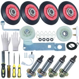 GUSUHAWK 4392067 Dryer Repair Kit with WPW10314173 Drum Support Roller, 279640 W10837240 Idler Pulley And Bracket, 661570V Belt, WPW10359272, WPW10359271 Shaft, 3392519 Thermal Fuse, WP3406107 Switch