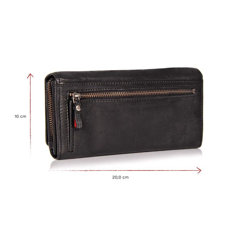 DONBLOSO Florence Women's Purse, Washed Leather with RFID Protection Florenz,