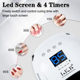 Cordless UV Nail Lamp, 80W Rechargeable UV Light for Gel Nails with Metallic Reflector Metal Base, Professional LED Nail Dryer Nail Tech Supplies Fast Curing Lamp for Salon or Home (Large)