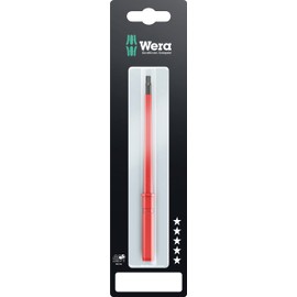 Wera Kraftform Kompakt VDE 64 i SB 05004420001 Insulated Screwdriver Blade, Hex-Plus, 2.5 x 154 mm, Red