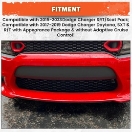 ECOTRIC Front Lower Grille Grill Assembly Compatible with 2015-2023 Dodge Charger SRT Scat Pack Daytona Mesh Grill Guard