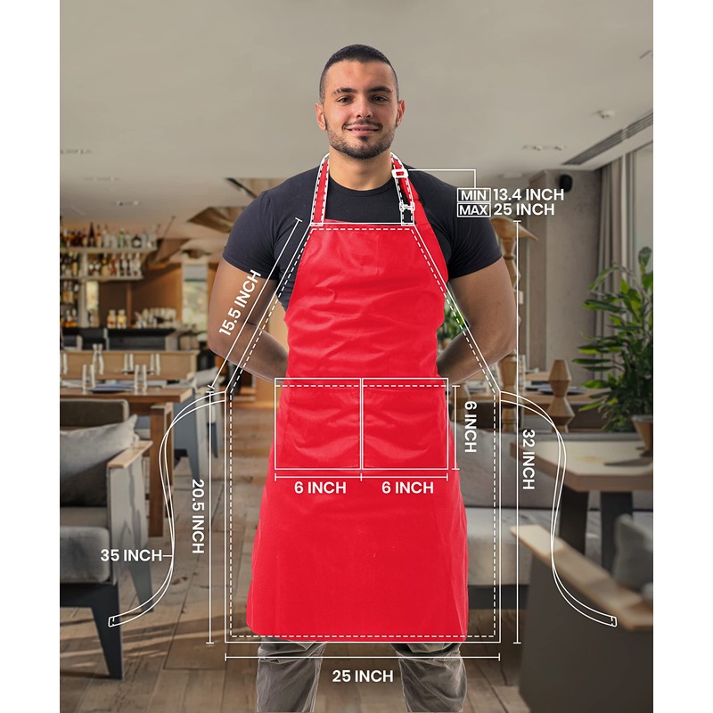 Utopia Kitchen 10 Pack Bib Apron, Unisex Adjustable Aprons with