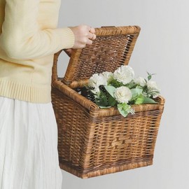 Natural material rattan picnic camping outdoor picnic basket cow lumaratan picnic/basket Small