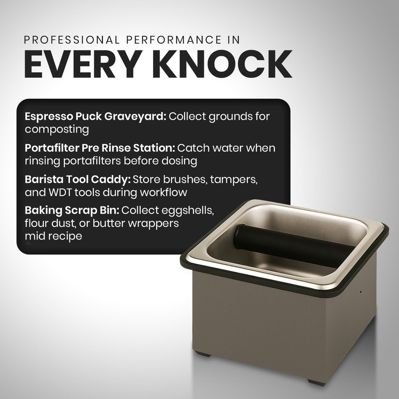 Rattleware Stainless Steel Knock Box - Perfect for Home, Cafe,