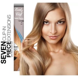 Lord Cliff NEW LORD & CLIFF 14 inch 7 Piece Remy Human Hair Clip-In Extensions Color #6