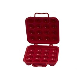 Home Garden Ornaments Red Egg Holder for 16 Eggs - Egg Storage for Kitchen – Egg Holder Storage for Camping – Eggs Storage for Picnic – Solid Plastic Egg Box for Trip (Red)