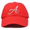 DALIX Initial Hat Letter A Red Womens Baseball Cap Monogram