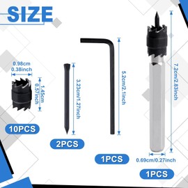 LEONTOOL 14 Pcs Spot Weld Cutter Sets Double Sided 3/8" HSS Spot Weld Cutter Remover Drill Bits Sheet Hex Metal Hole Cutter Remover Welder Cut Rotary Kit for Power Drill Welding Auto Body Work Tool