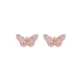 Olivia Burton OBJMBE13 Women's Stud Earrings Collection 3D Butterfly Rose Gold, Sterling Silver, No Gemstone