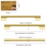 Amerdeco 10 Pack Brushed Gold Cabinet Pulls 7.5 Inch(192MM) Hole
