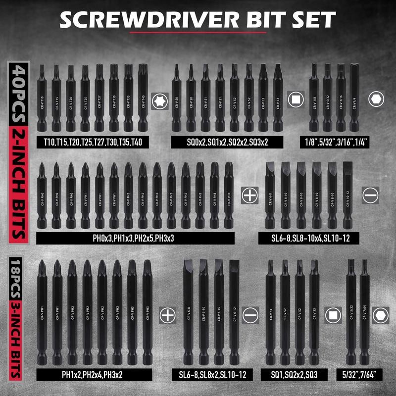 SEDY 232-Piece Ultimate Screwdriver Bit Set - Security Bit Set,