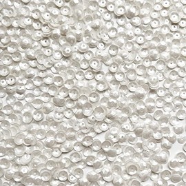 5mm Cup Sequins White Pearl Translucent Medium Hole Made in USA