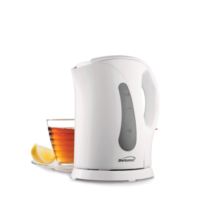 Brentwood Appliances KT-1610 Cordless Plastic Tea Kettle, 1.0-Liter, White