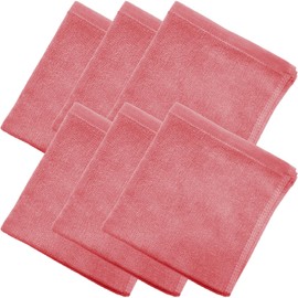 8 Year Towel, Hand Towel, 13.4 x 13.8 inches (34 x 35 cm), 100% Cotton, Thin, Quick Drying, Highly Absorbent, Durable, No Bulk, Cherry, Set of 6