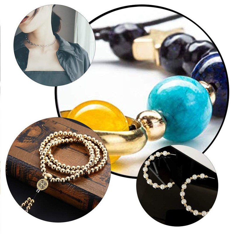 ALEXCRAFT Beads for Threading, 200 Pieces Metal Beads Crimp Beads