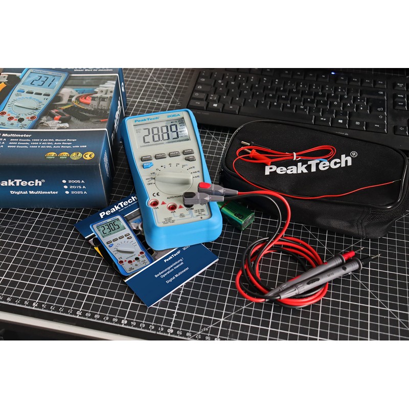 PeakTech 2015 A - True RMS Digital Multimeter, Auto Range,