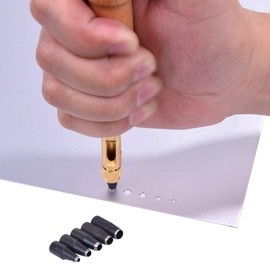 iPobie Automatic Leather Belt Tool Book Drill,Screw Hole Punch 6 Tips Sizes 1.5-4mm for Sewing Leather Paper Craft