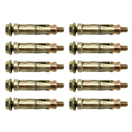 Tradeals M6 (10 Piece) Expansion Bolts Rawl Plugs Concrete Ground Anchor Bolts Ideal for Construction Automotive & DIY Precision Fully Threaded Secure Hold Concrete Machinery & Furniture M6 x 60mm