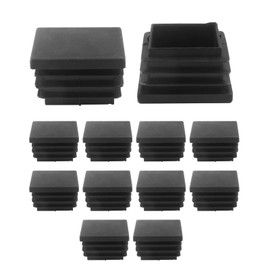 LDEXIN 12Pcs 1-1/8 Inch (30mm) Square Plastic Plugs Black Tubing End Caps, Square Chair Glide Covers Insert Plugs for Square Tubes Pipes