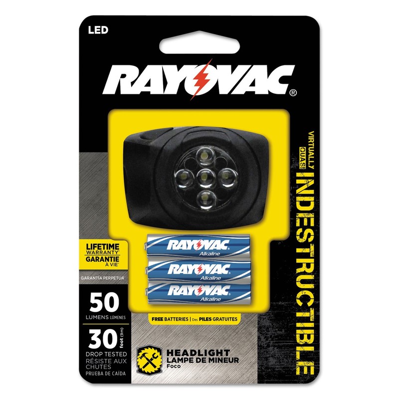 Rayovac DIYHL3AAAB Virtually Indestructible LED Headlight 3 AAA Black
