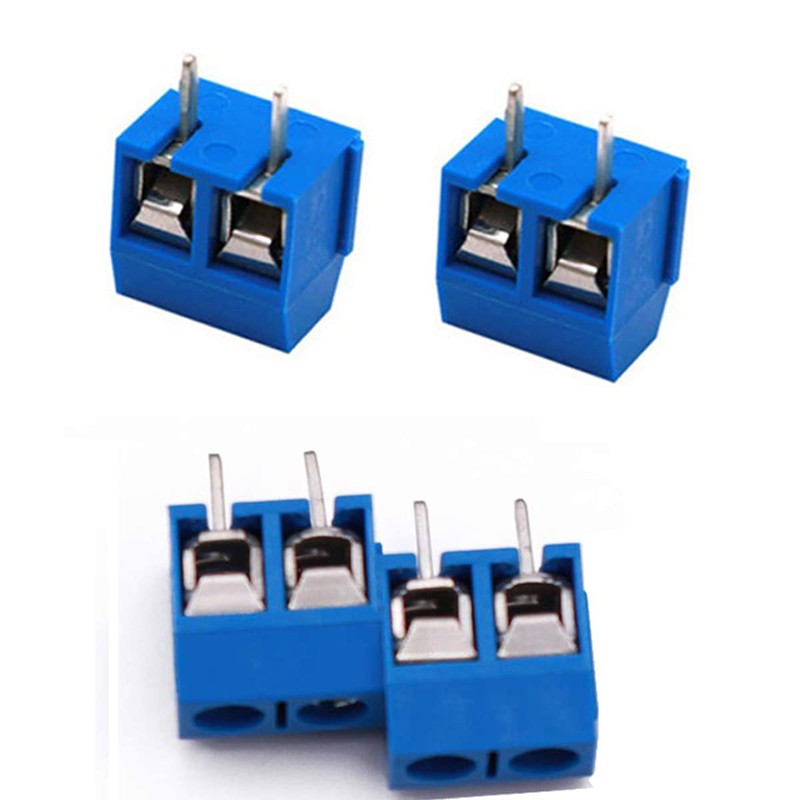 Greluma 120pcs 5mm Spacing 2 Pin PCB Screw Terminal Block