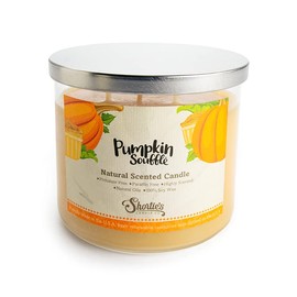 Pumpkin Souffle Highly Scented Natural 3 Wick Candle, Essential Fragrance Oils, 100% Soy, Phthalate & Paraben Free, Clean Burning, 14.5 Oz.