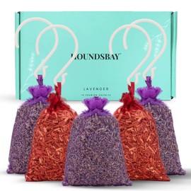 5 Cedar and 5 Lavender Sachet Bags, Fully Stuffed Scented Sachets with Hanger Hooks, Perfect for Closets, Drawers, Cars, Gym Bags, or Anyplace That Needs to Smell Better.