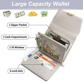 REETEE Women's Purse Made of Soft Vegan Leather Small Purse Women's with Many Compartments, Mini Wallet Women's with Coin Compartment and Card Slots Women Purse, Light Purple-1, Elegant