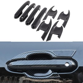 LEXLEY 8Pcs Carbon Fiber Style Door Handle Cover Trim Door Bowl Cover Exterior Accessories Compatible with Toyota 2020 2021 2022 2023 2024 2025 Highlander XLE LE L XSE Limited Platinum