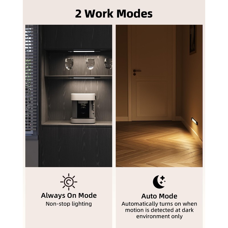 EZVALO Under Cabinet Lighting, Wireless Closet Lights, 30 LED Rechargeable
